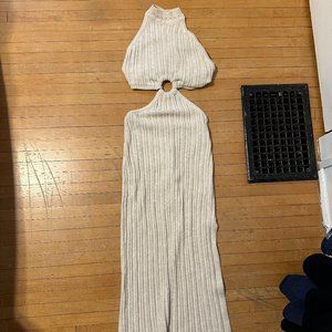 Flook Dupe Crochet Knit Halter Neck Cutout Dress Size XS